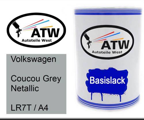 Volkswagen, Coucou Grey Netallic, LR7T / A4: 500ml Lackdose, von ATW Autoteile West.